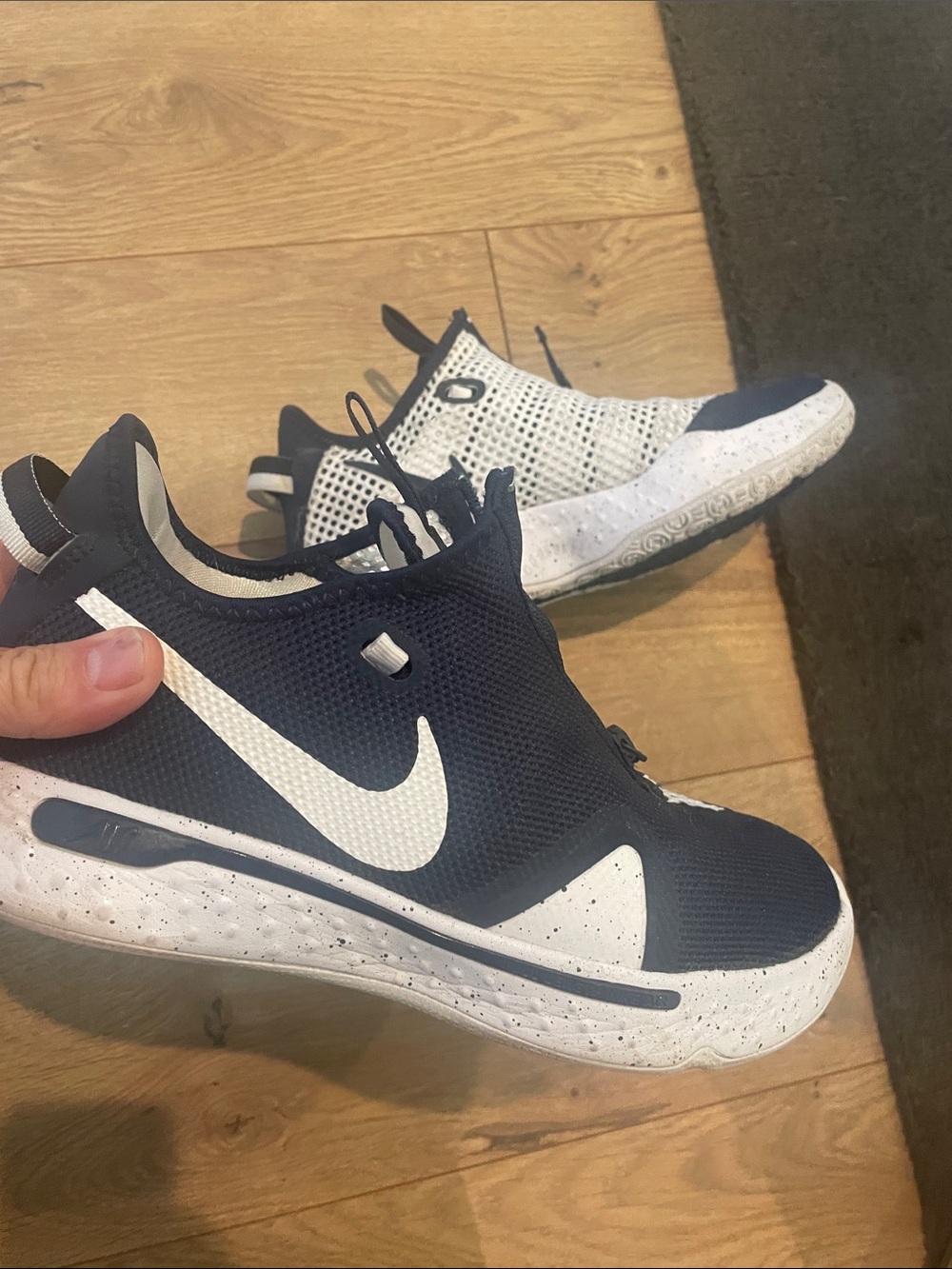 Nike Men’s Navy and White PG4 Lightweight Sneakers pg13’s